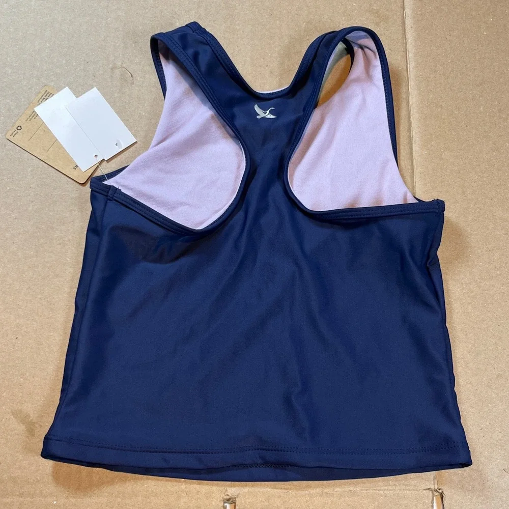 Eddie Bauer Kids Medieval Blue Tankini Swim Top EB000348C Navy Racerback M 10/12